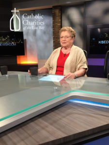 Sister Marian on set at KQED Newsroom